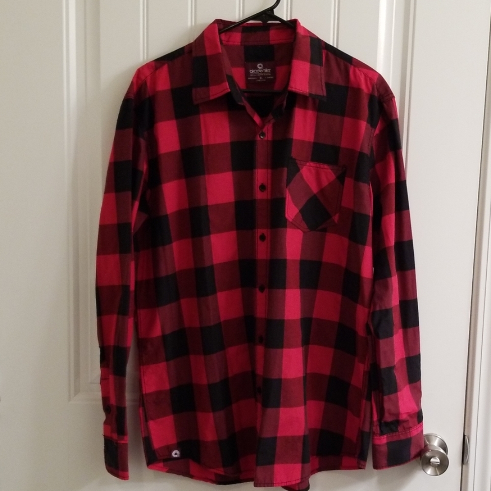 Men's academiks red plaid shirt
